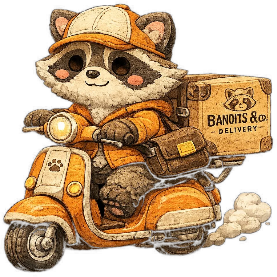 Delivery Bandit riding a scooter